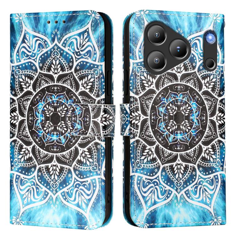 For Blackview WAVE 7C Colored Drawing Pattern Plain Weave Leather Phone Case