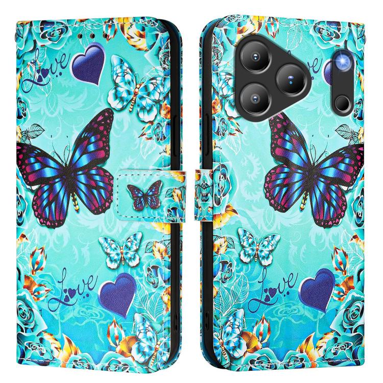 For Blackview WAVE 7C Colored Drawing Pattern Plain Weave Leather Phone Case