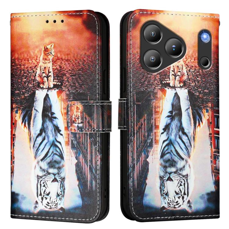 For Blackview WAVE 7C Colored Drawing Pattern Plain Weave Leather Phone Case