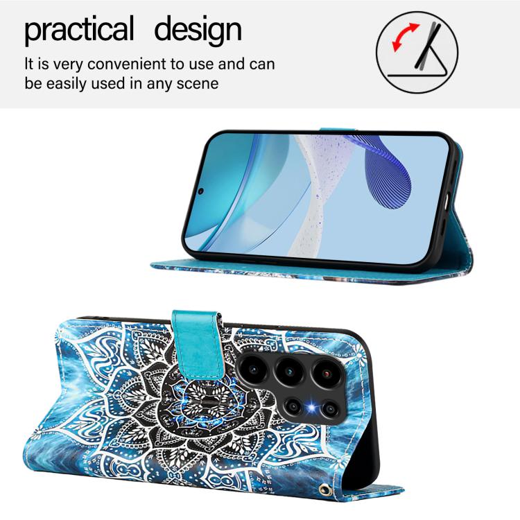 For Blackview WAVE 10 Colored Drawing Pattern Plain Weave Leather Phone Case