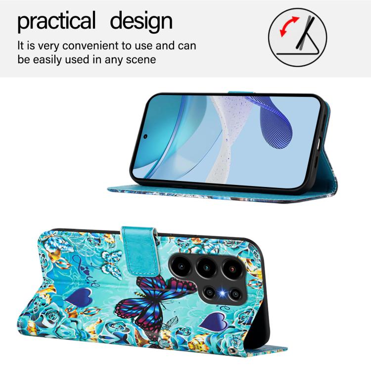 For Blackview WAVE 10 Colored Drawing Pattern Plain Weave Leather Phone Case