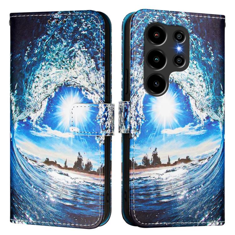 For Blackview WAVE 10 Colored Drawing Pattern Plain Weave Leather Phone Case