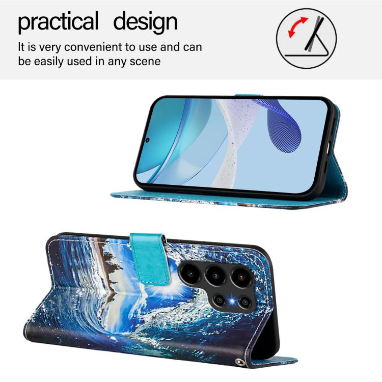 For Blackview WAVE 10 Colored Drawing Pattern Plain Weave Leather Phone Case
