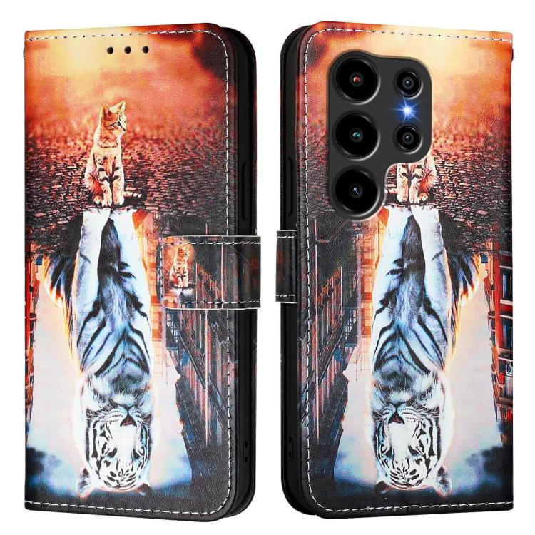 For Blackview WAVE 10 Colored Drawing Pattern Plain Weave Leather Phone Case