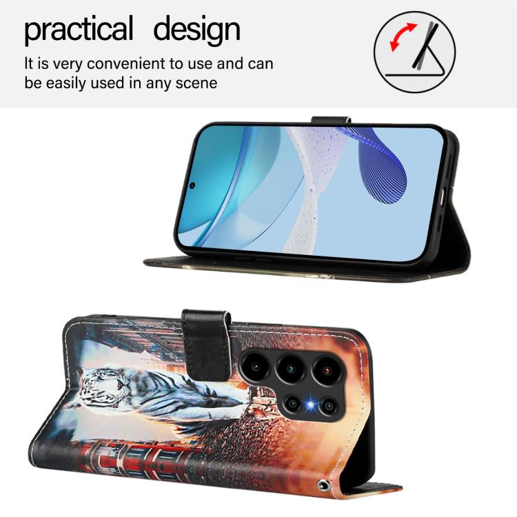 For Blackview WAVE 10 Colored Drawing Pattern Plain Weave Leather Phone Case