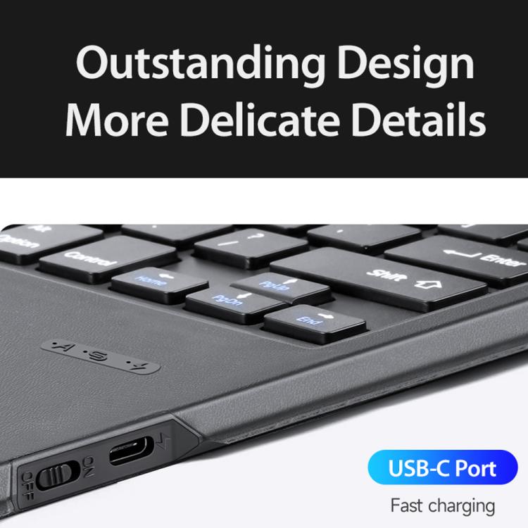 For iPad 2025 / 2022 DUX DUCIS DK Series French Layout Backlit Bluetooth Keyboard Case - Black
