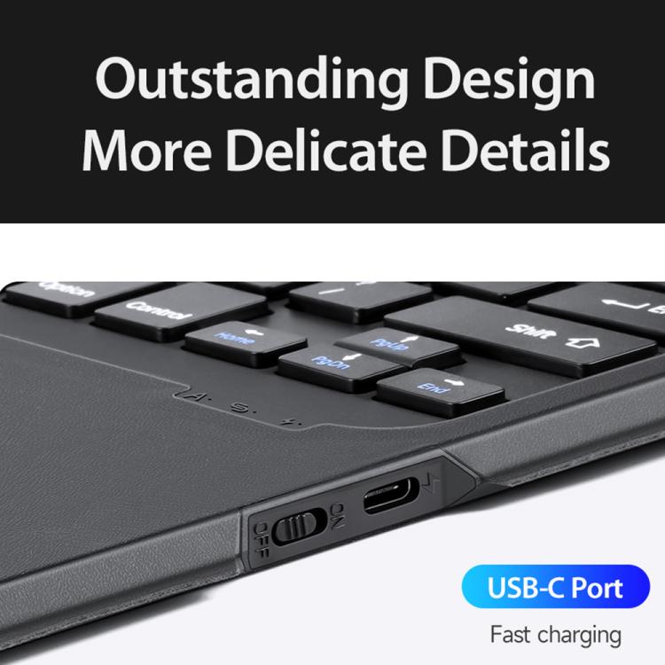 For iPad Air 13 2026 / 2025 / 2024 DUX DUCIS DK Series French Layout Backlit Bluetooth Keyboard Case - Black