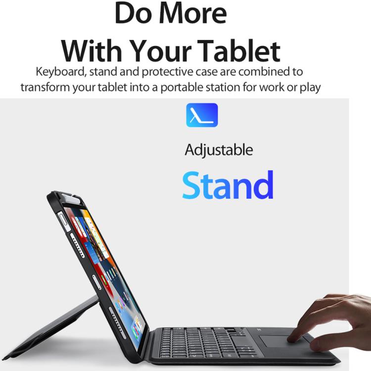 For iPad Air 11 2026 / 2025 / 2024 DUX DUCIS DK Series Germany Layout Backlit Bluetooth Keyboard Case - Black