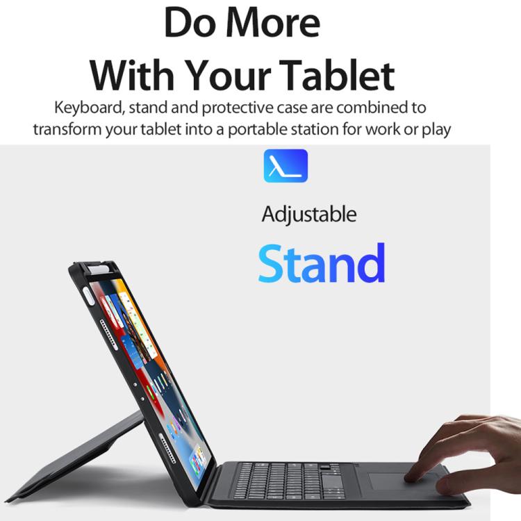 For iPad Air 13 2026 / 2025 / 2024 DUX DUCIS DK Series Germany Layout Backlit Bluetooth Keyboard Case - Black