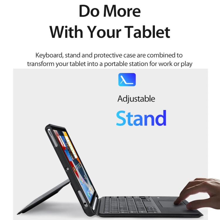 For iPad 10.2 2021 / 2020 / Air 2019 DUX DUCIS DK Series Italian Layout Backlit Bluetooth Keyboard Case - Black