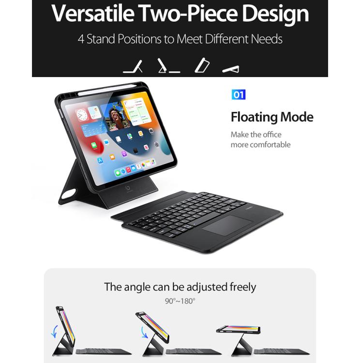 For iPad 2025 / 2022 DUX DUCIS DK Series Italian Layout Backlit Bluetooth Keyboard Case - Black