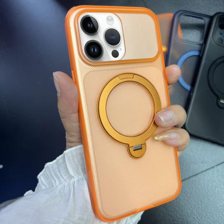 For iPhone 13 Pro Max Frosted Dot Texture 360 Degree Rotation Holder Magnetic Phone Case