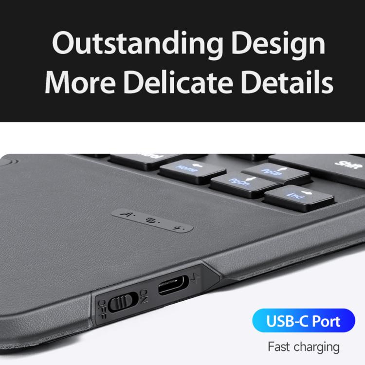 For iPad 10.2 2021 / 2020 / Air 2019 DUX DUCIS DK Series Korean Layout Backlit Bluetooth Keyboard Case - Black