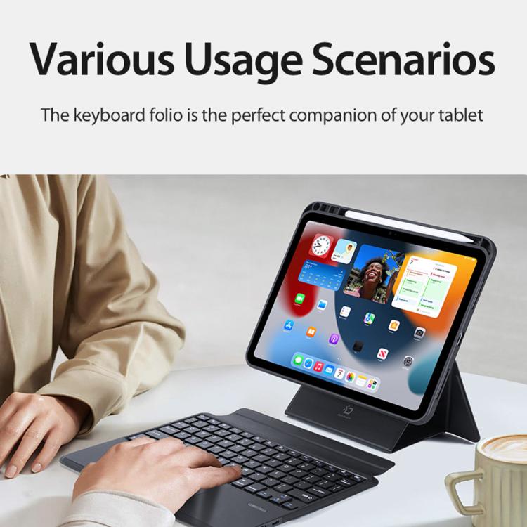 For iPad 2025 / 2022 DUX DUCIS DK Series Korean Layout Backlit Bluetooth Keyboard Case - Black