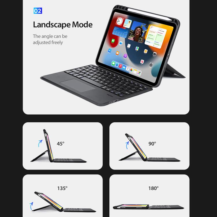 For iPad 2025 / 2022 DUX DUCIS DK Series Korean Layout Backlit Bluetooth Keyboard Case - Black