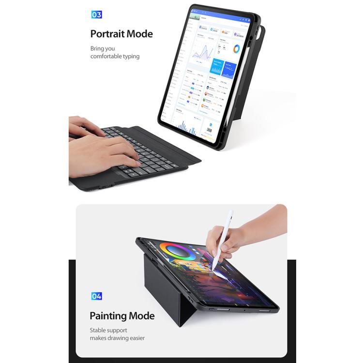 For iPad Pro 13 2025 / 2024 DUX DUCIS DK Series Korean Layout Backlit Bluetooth Keyboard Case - Black