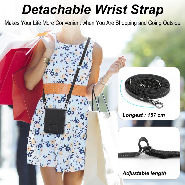 For Galaxy Z Flip7 Retro Litchi Texture Vegan Leather Magnetic Wallet Phone Case with Crossbody Strap