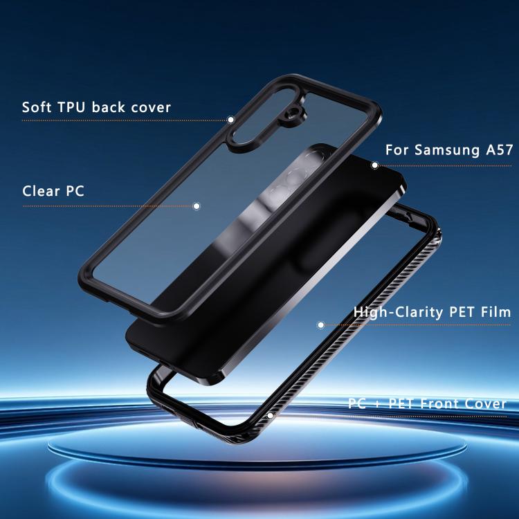 For Galaxy A57 5G RedPepper Shockproof IP68 Waterproof PC Hybrid TPU Phone Case - Black