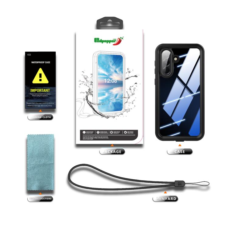 For Galaxy A57 5G RedPepper Shockproof IP68 Waterproof PC Hybrid TPU Phone Case - Black