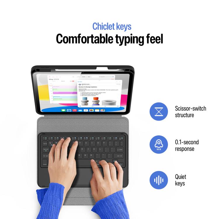 For iPad 2025 / 2022 DUX DUCIS YK Series Magnetic Wireless Keyboard Vegan Leather Tablet Case