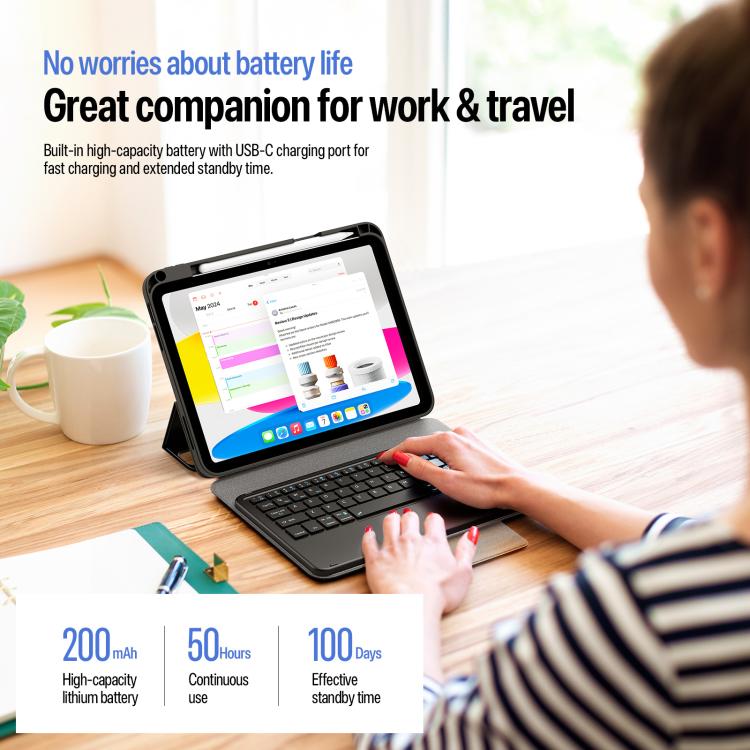 For iPad 2025 / 2022 DUX DUCIS YK Series Magnetic Wireless Keyboard Vegan Leather Tablet Case