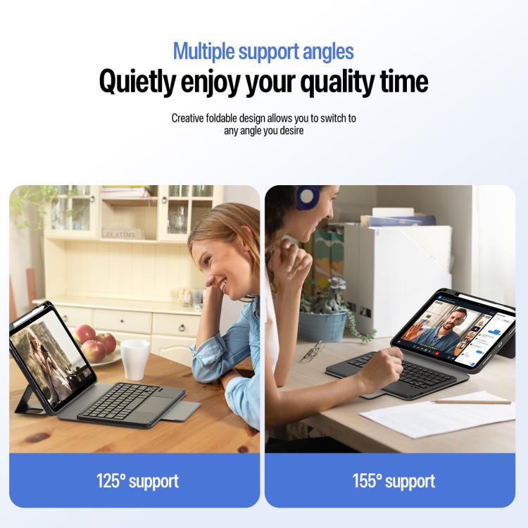 For iPad 2025 / 2022 DUX DUCIS YK Series Magnetic Wireless Keyboard Vegan Leather Tablet Case