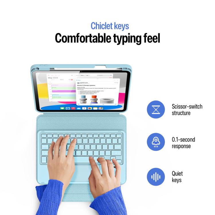 For iPad 2025 / 2022 DUX DUCIS YK Series Magnetic Wireless Keyboard Vegan Leather Tablet Case