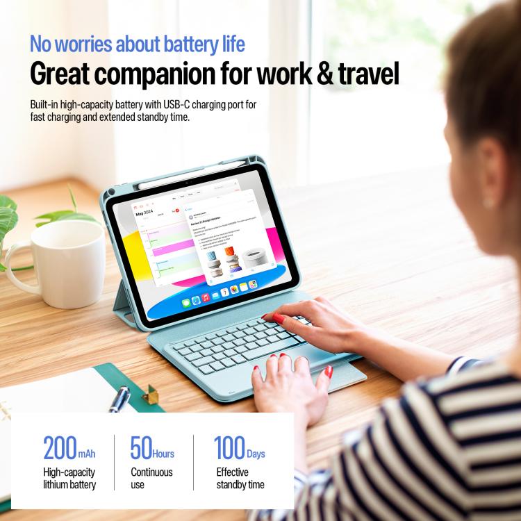 For iPad 2025 / 2022 DUX DUCIS YK Series Magnetic Wireless Keyboard Vegan Leather Tablet Case
