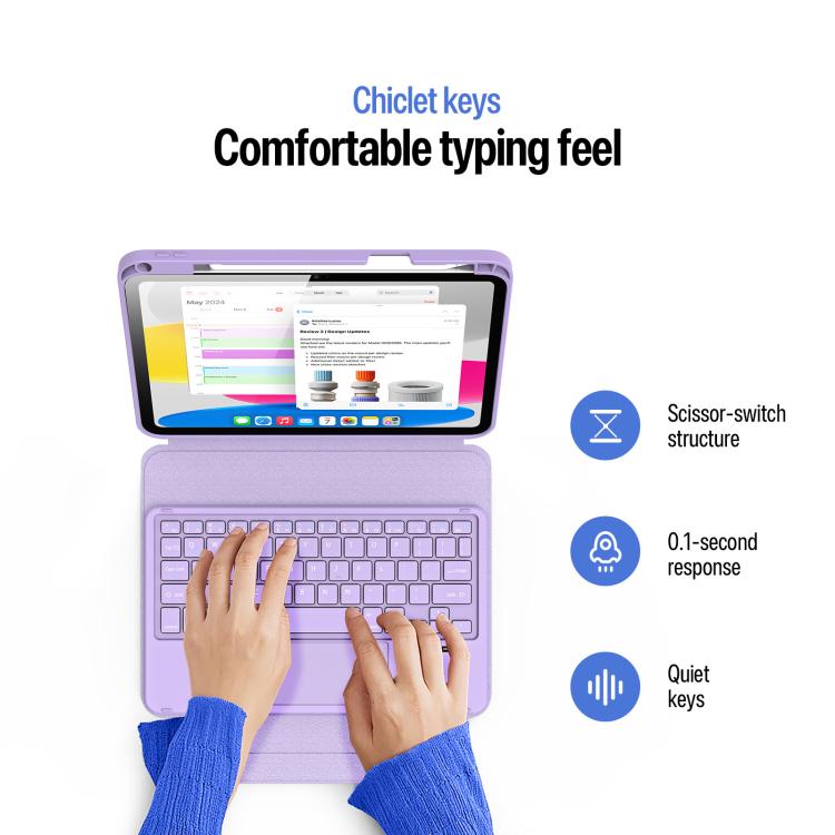 For iPad 2025 / 2022 DUX DUCIS YK Series Magnetic Wireless Keyboard Vegan Leather Tablet Case