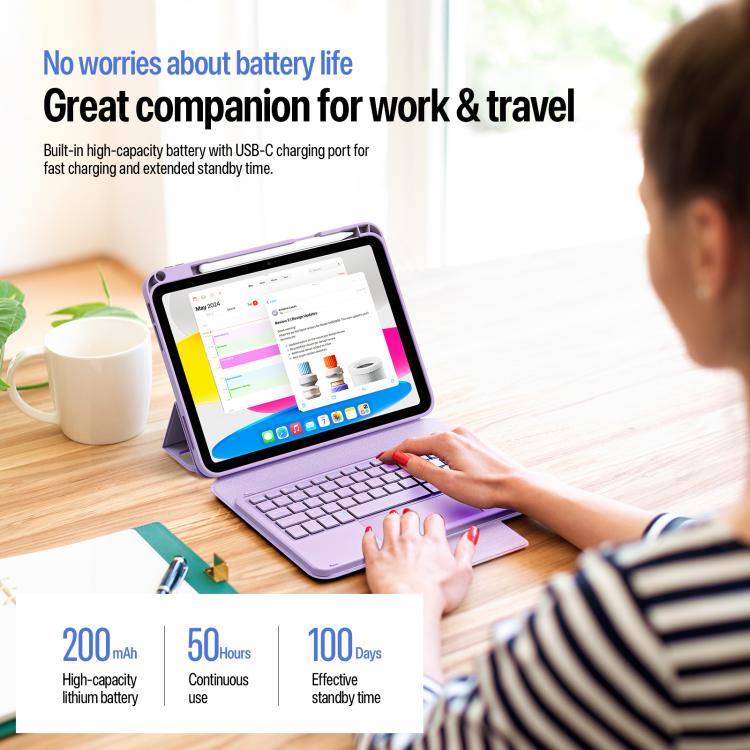 For iPad 2025 / 2022 DUX DUCIS YK Series Magnetic Wireless Keyboard Vegan Leather Tablet Case