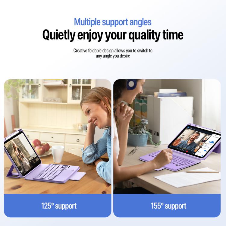 For iPad 2025 / 2022 DUX DUCIS YK Series Magnetic Wireless Keyboard Vegan Leather Tablet Case