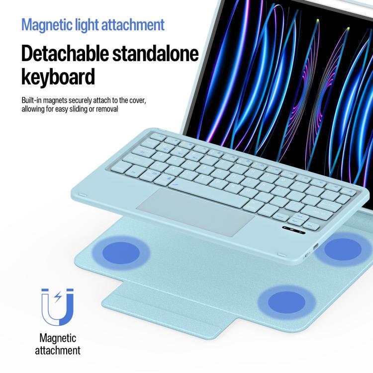 For iPad Air 11 2026 / 2025 / 2024 DUX DUCIS YK Series Magnetic Wireless Keyboard Vegan Leather Tablet Case