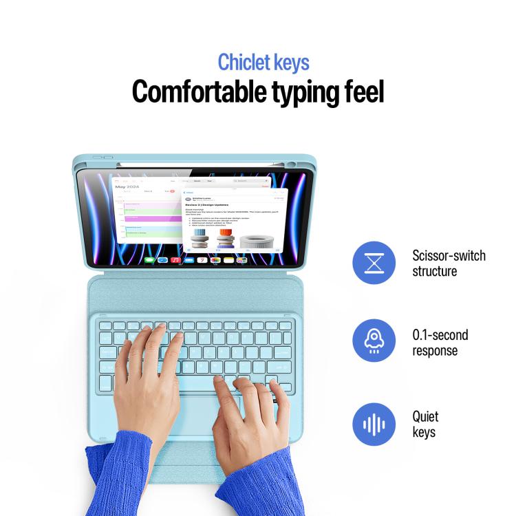 For iPad Air 11 2026 / 2025 / 2024 DUX DUCIS YK Series Magnetic Wireless Keyboard Vegan Leather Tablet Case