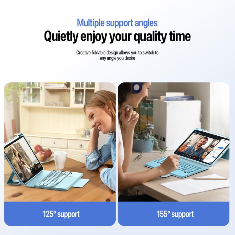 For iPad Air 11 2026 / 2025 / 2024 DUX DUCIS YK Series Magnetic Wireless Keyboard Vegan Leather Tablet Case