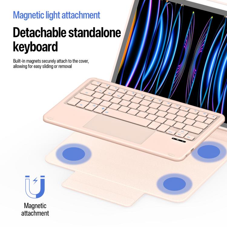 For iPad Air 11 2026 / 2025 / 2024 DUX DUCIS YK Series Magnetic Wireless Keyboard Vegan Leather Tablet Case