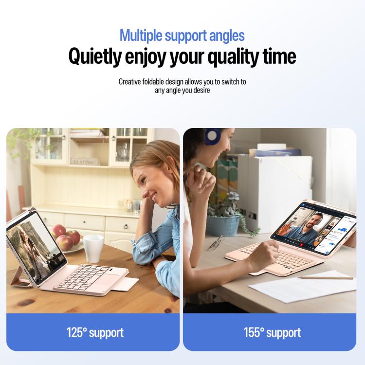 For iPad Air 11 2026 / 2025 / 2024 DUX DUCIS YK Series Magnetic Wireless Keyboard Vegan Leather Tablet Case