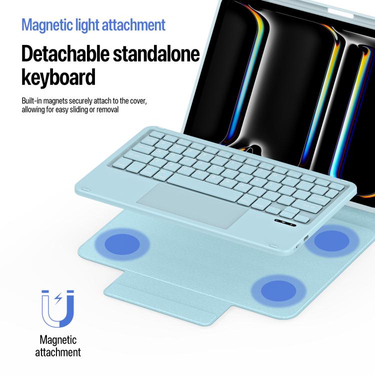 For iPad Pro 11 2025 / 2024 DUX DUCIS YK Series Magnetic Wireless Keyboard Vegan Leather Tablet Case