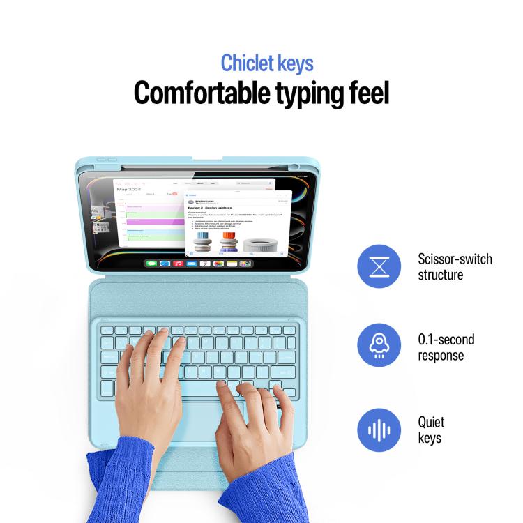 For iPad Pro 11 2025 / 2024 DUX DUCIS YK Series Magnetic Wireless Keyboard Vegan Leather Tablet Case