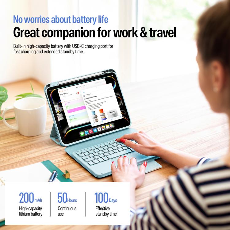 For iPad Pro 11 2025 / 2024 DUX DUCIS YK Series Magnetic Wireless Keyboard Vegan Leather Tablet Case