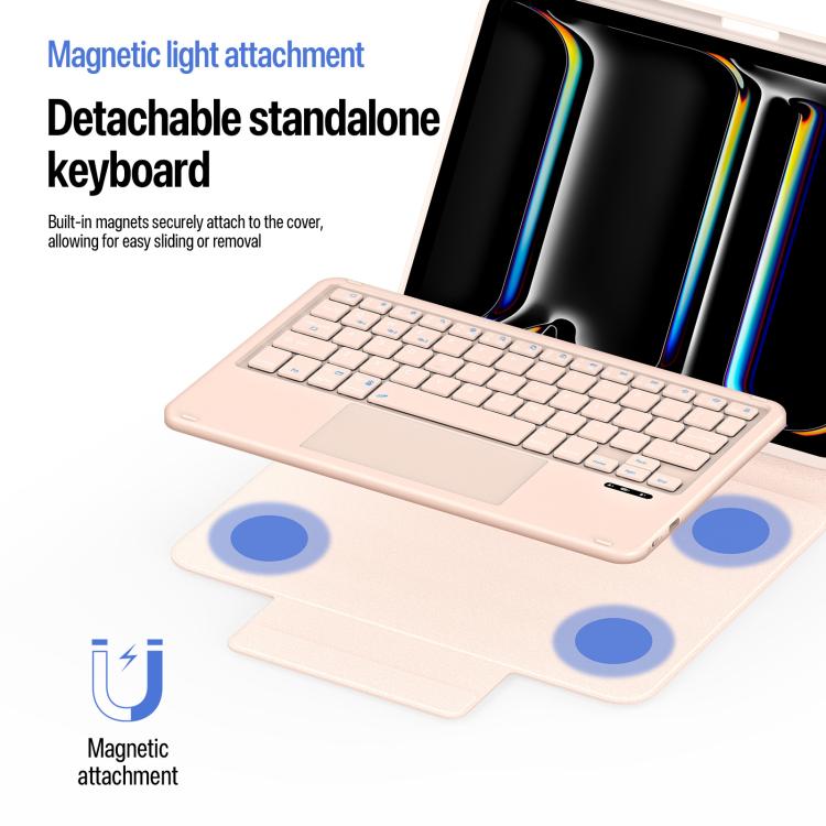 For iPad Pro 11 2025 / 2024 DUX DUCIS YK Series Magnetic Wireless Keyboard Vegan Leather Tablet Case