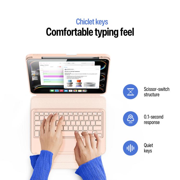 For iPad Pro 11 2025 / 2024 DUX DUCIS YK Series Magnetic Wireless Keyboard Vegan Leather Tablet Case