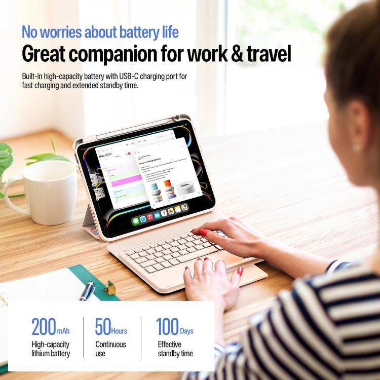 For iPad Pro 11 2025 / 2024 DUX DUCIS YK Series Magnetic Wireless Keyboard Vegan Leather Tablet Case