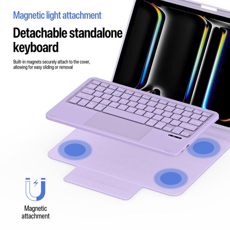 For iPad Pro 11 2025 / 2024 DUX DUCIS YK Series Magnetic Wireless Keyboard Vegan Leather Tablet Case