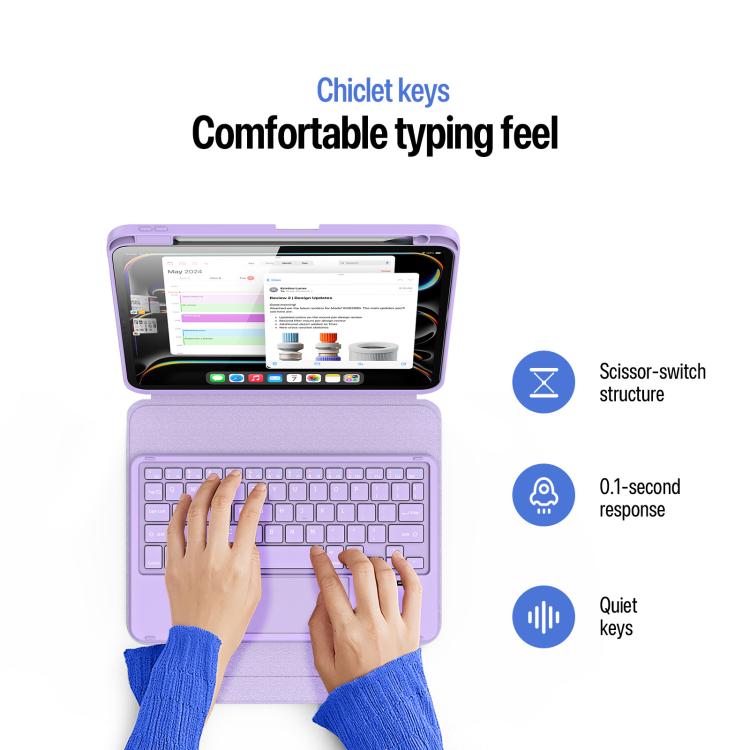For iPad Pro 11 2025 / 2024 DUX DUCIS YK Series Magnetic Wireless Keyboard Vegan Leather Tablet Case