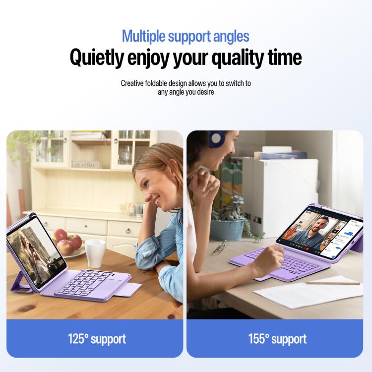 For iPad Pro 11 2025 / 2024 DUX DUCIS YK Series Magnetic Wireless Keyboard Vegan Leather Tablet Case