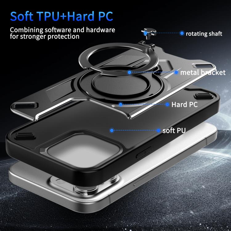For iPhone 15 Pro Dijia Rotating Bracket Magnetic Phone Case