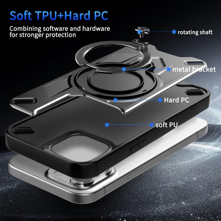 For iPhone 15 Plus Dijia Rotating Bracket Magnetic Phone Case