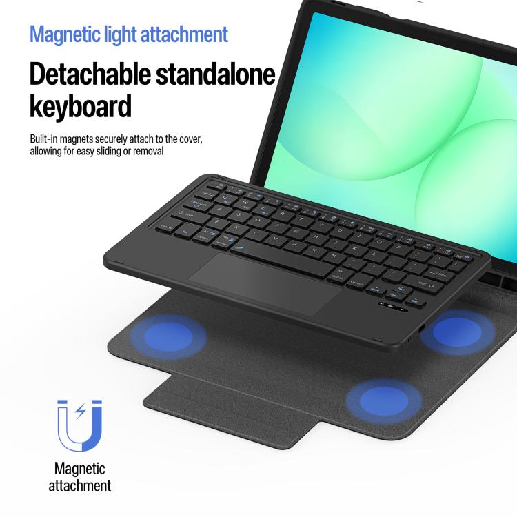 For Galaxy Tab A11+ / A9+ DUX DUCIS YK Series Magnetic Wireless Keyboard Vegan Leather Tablet Case