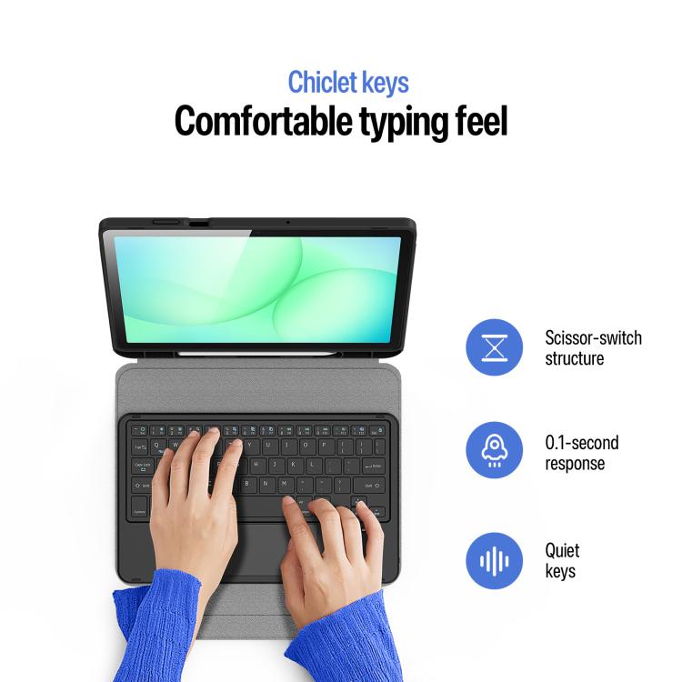 For Galaxy Tab A11+ / A9+ DUX DUCIS YK Series Magnetic Wireless Keyboard Vegan Leather Tablet Case