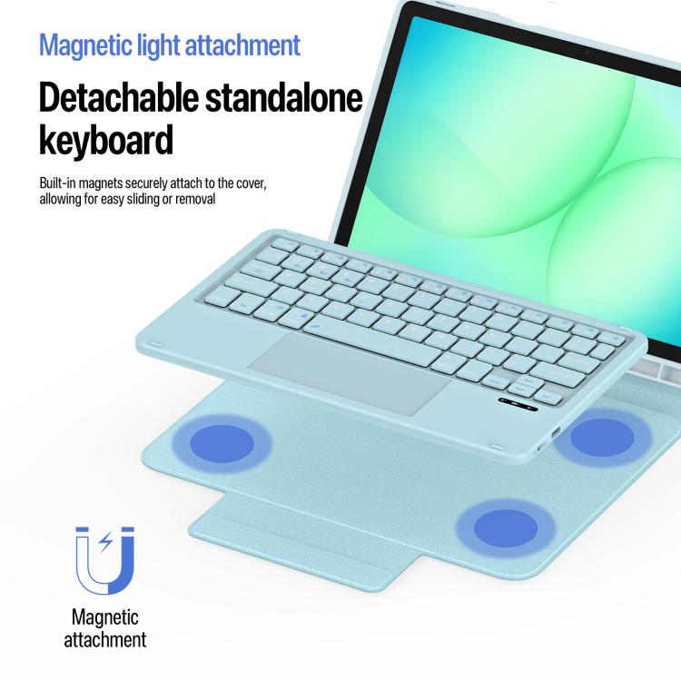For Galaxy Tab A11+ / A9+ DUX DUCIS YK Series Magnetic Wireless Keyboard Vegan Leather Tablet Case